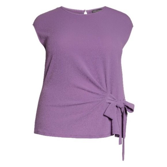 Vince Camuto Purple Tie Front Tulip Blouse 1X - Picture 5 of 5
